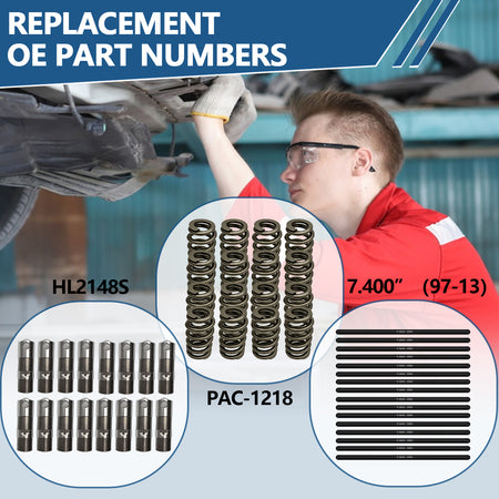 BTSCAR TLZKIT-008 Replacement OE Part Numbers PAC-1218 Springs HL2148S Lifters and 7.400 inch Pushrods