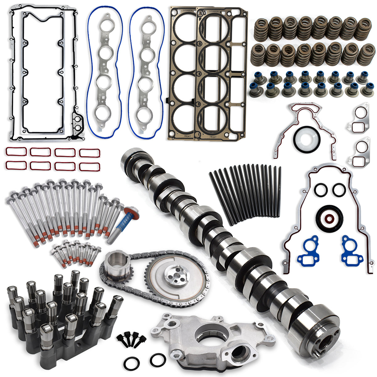 BTSCAR TLZKIT-010 E1841P Stage 3 Camshaft Full Kit with Springs Lifters Pushrods and Engine Gaskets