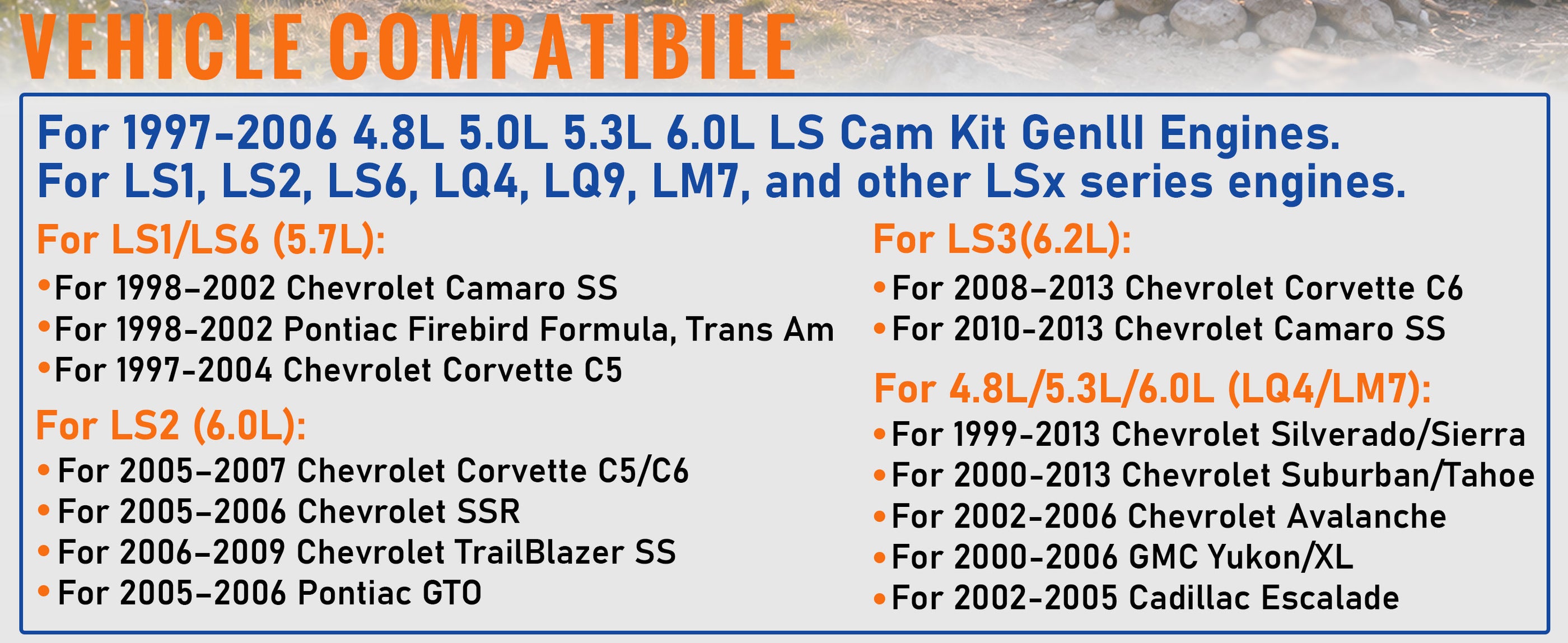 1997-2013 Chevy GMC LS V8 E1840P Stage 2 Cam Kit (.585