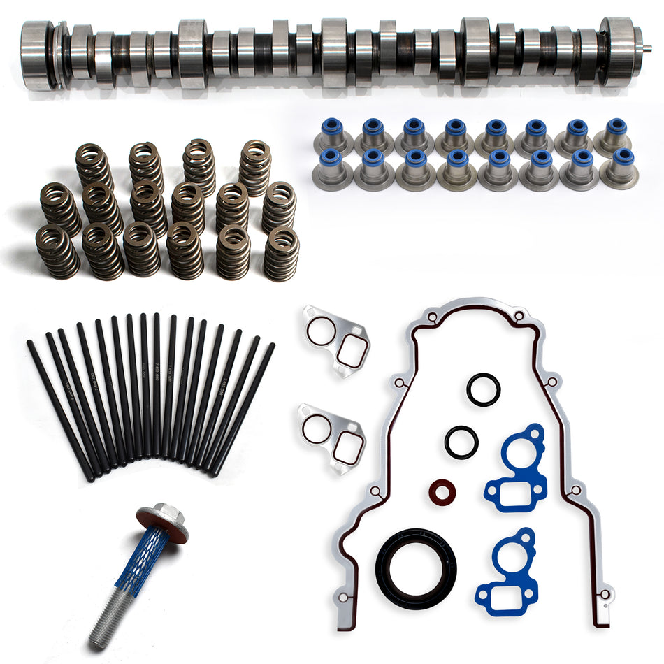 BTSCAR TLZKIT-011 Chevy GMC LS V8 Sloppy Stage 2 Camshaft Kit with Valve Springs Pushrods Seals and Timing Gasket Main Overview