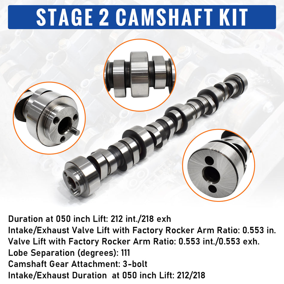 BTSCAR TLZKIT-011 Engine Rebuild Stage 2 Camshaft Specifications with Lift and Duration Details