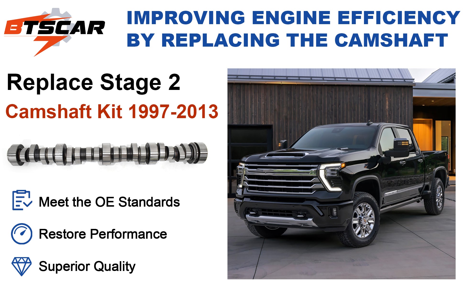 1997-2007 Chevy GMC LS V8 E1840P Stage 2 Camshaft Kit (.585