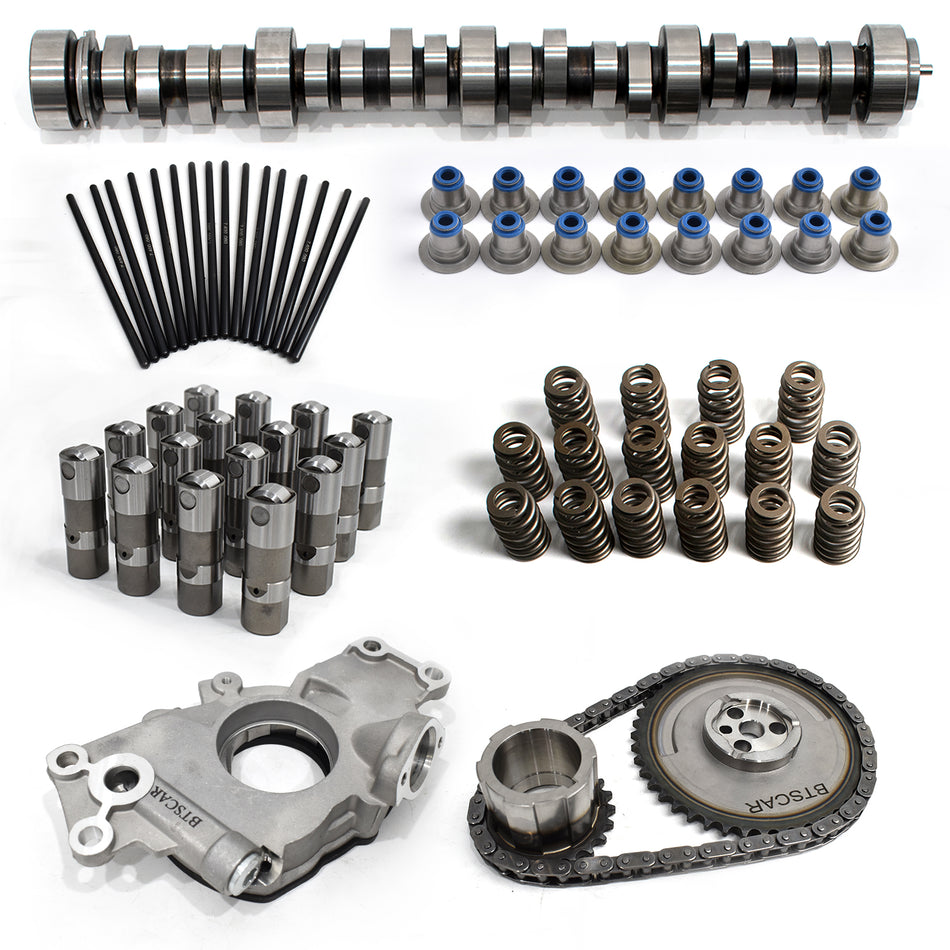 BTSCAR TLZKIT-012 Chevy GMC LS V8 Stage 2 Camshaft Kit with Springs Lifters Pushrods Oil Pump and Timing Chain Main Overview