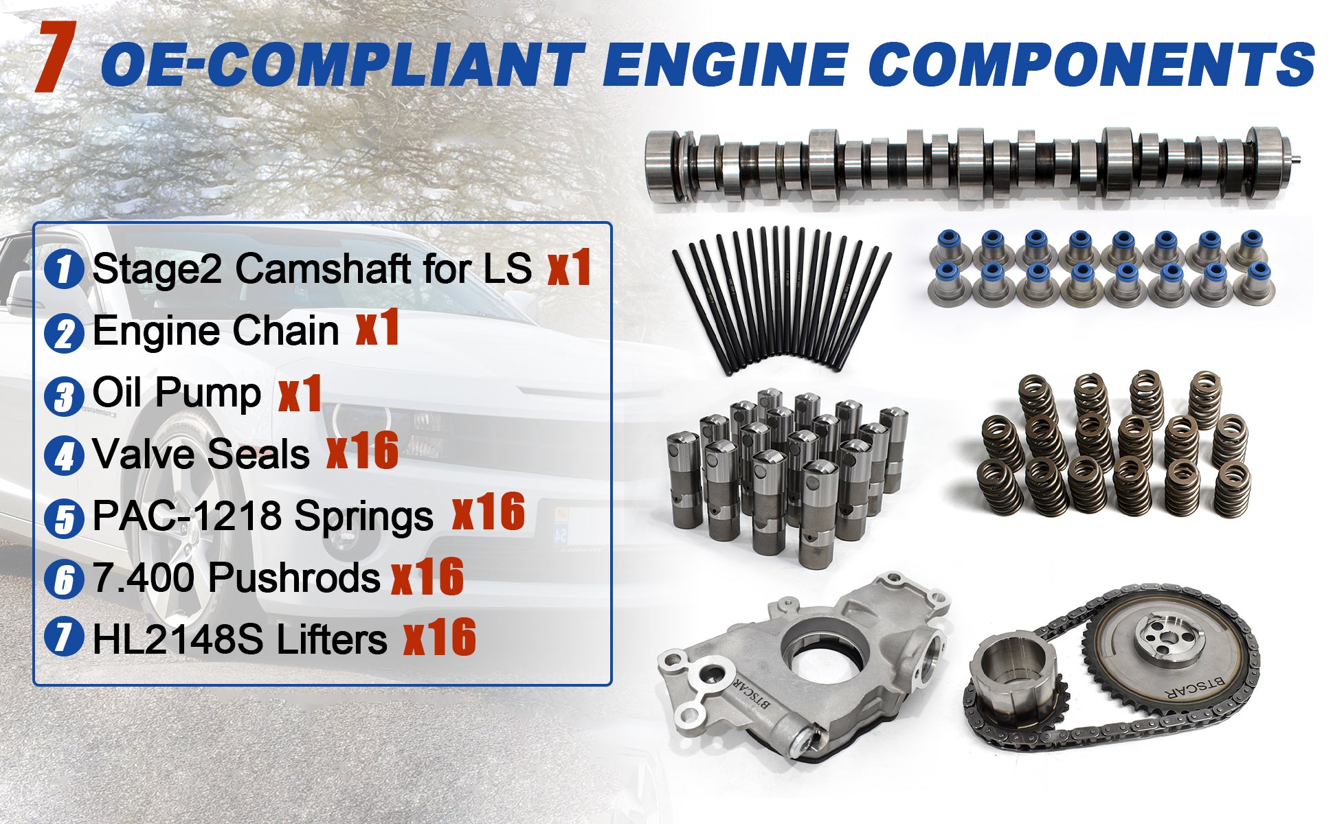 1997-2007 Chevy GMC LS V8 E1840P Stage 2 Camshaft Kit (.585