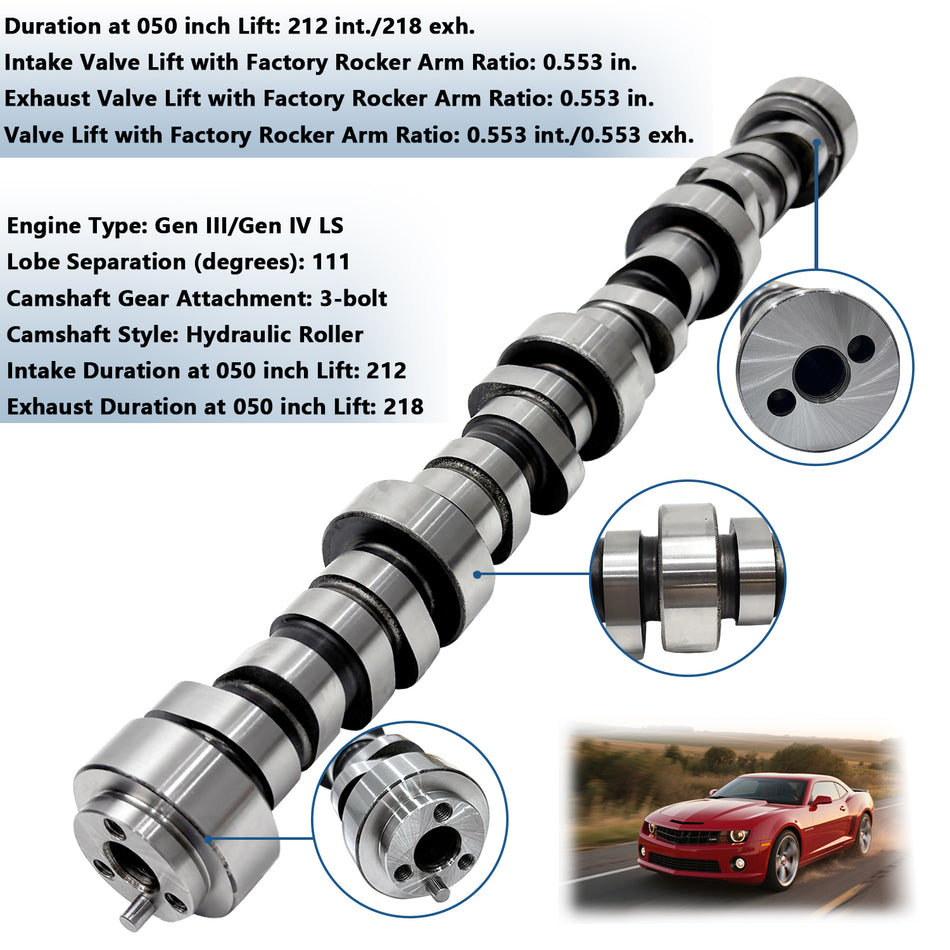 BTSCAR TLZKIT-013 Camshaft Dimensions