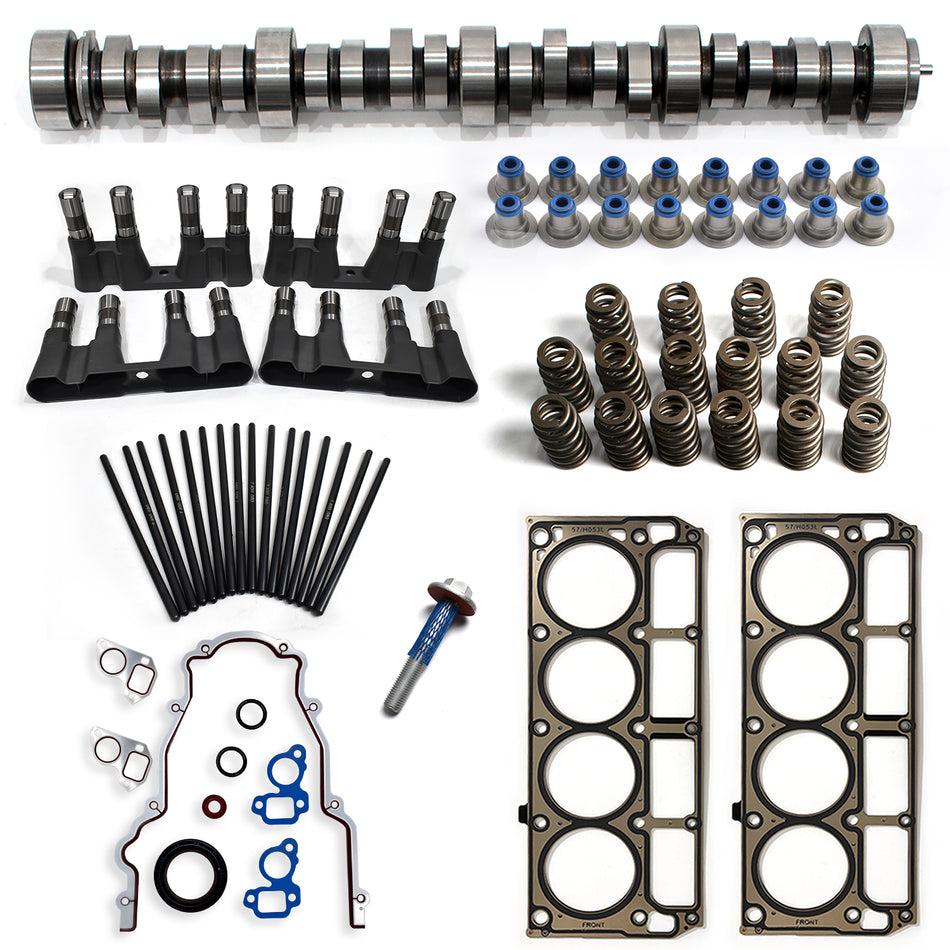 BTSCAR TLZKIT-013 Chevy GMC LS V8 Sloppy Stage 2 Camshaft Kit with MLS Head Gaskets Springs Lifters and Head Bolts Main Overview