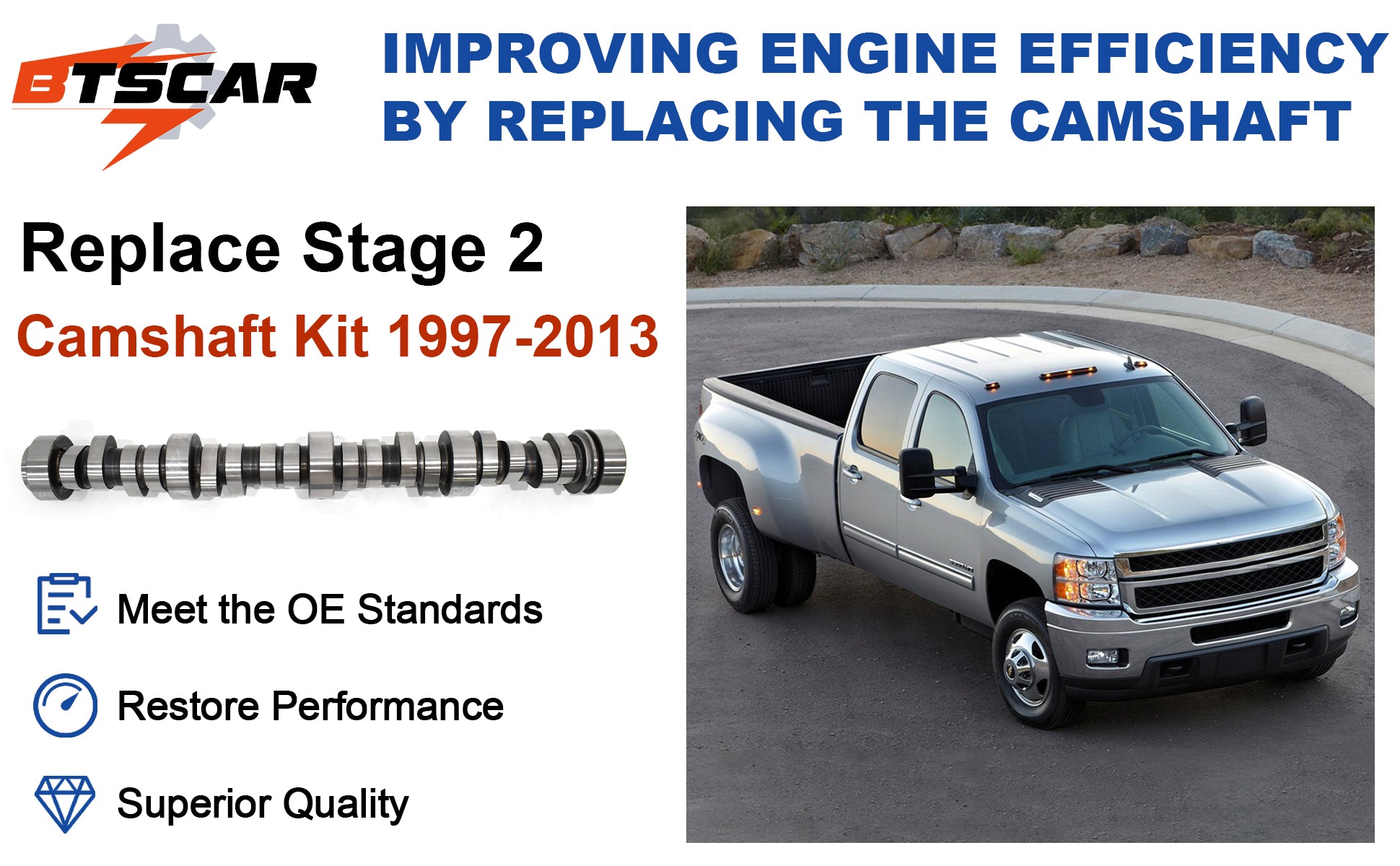 1997-2013 Chevy GMC LS V8 E1840P Stage 2 Camshaft Kit (.585