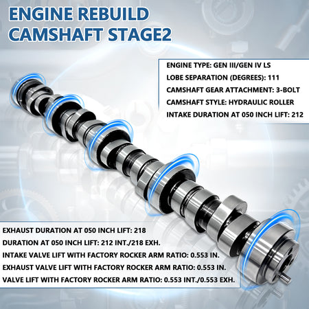 BTSCAR TLZKIT-014 Camshaft Dimensions
