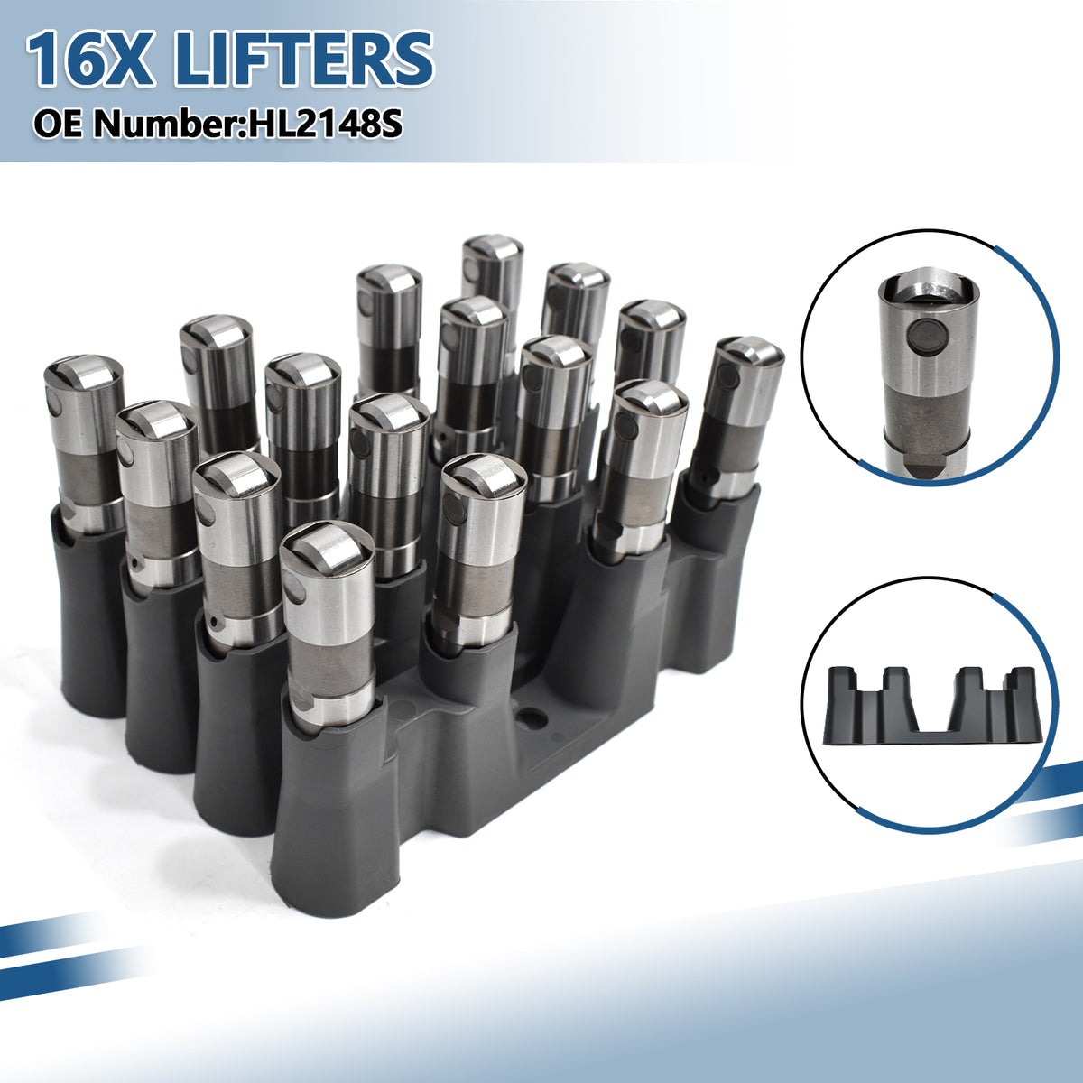 BTSCAR TLZKIT-014 HL2148S Hydraulic Roller Lifters with Plastic Guide Trays Set Detail