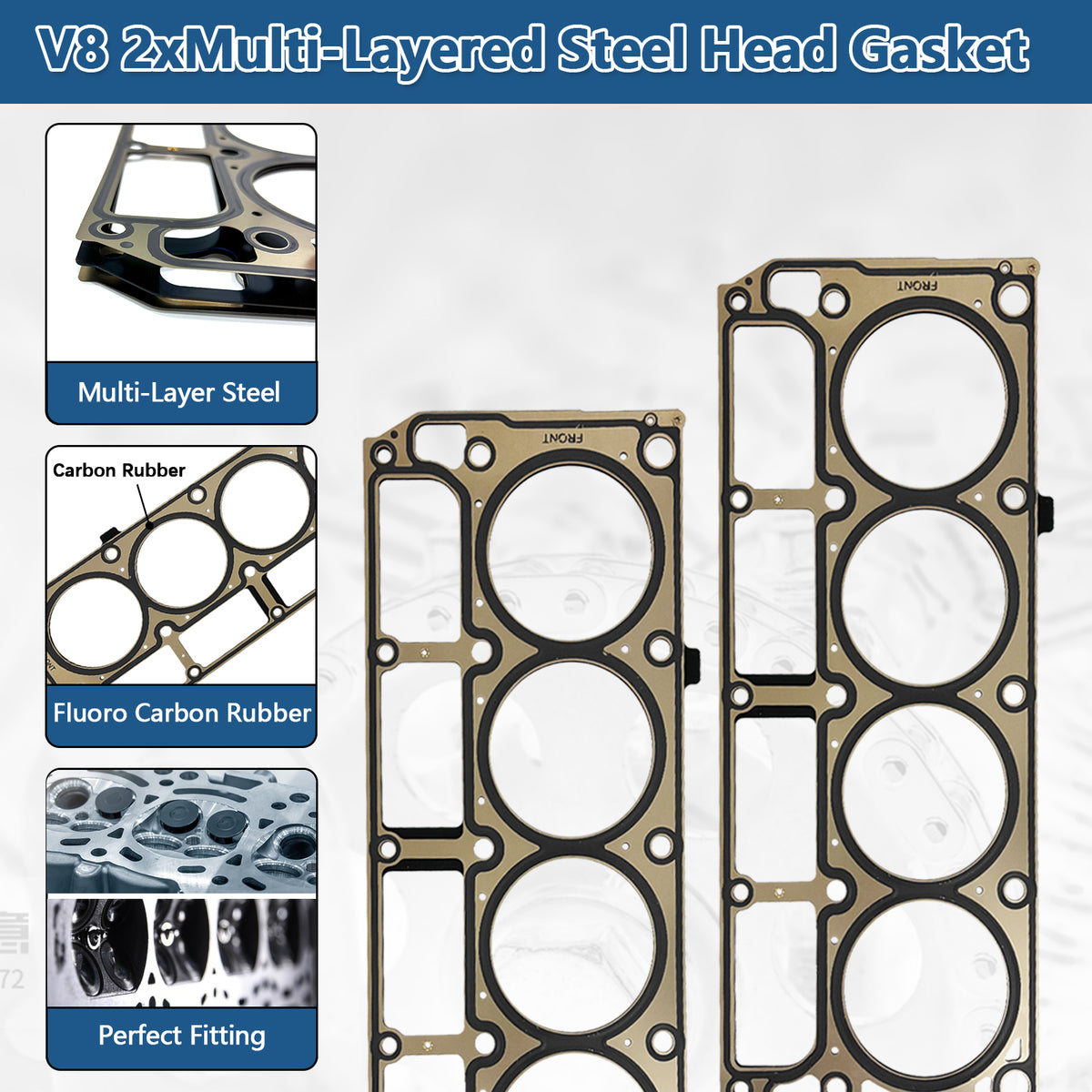 BTSCAR TLZKIT-014 Engine Head Gaskets Cylinder Bolts and Valve Seals Set 100 Percent Pre-Factory Inspection