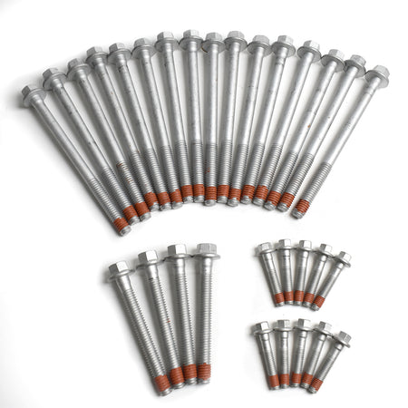 BTSCAR TLZKIT-014 Engine Cylinder Head Bolts Set of 30 Pieces with Threadlocker