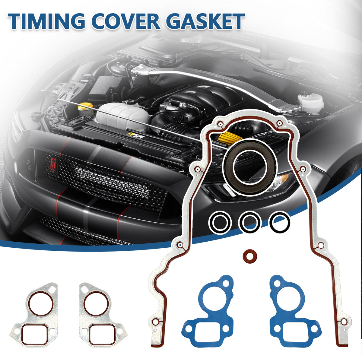 BTSCAR TLZKIT-016 Timing Cover Gasket Set with Front Crank Seal and Water Pump Gaskets Detail