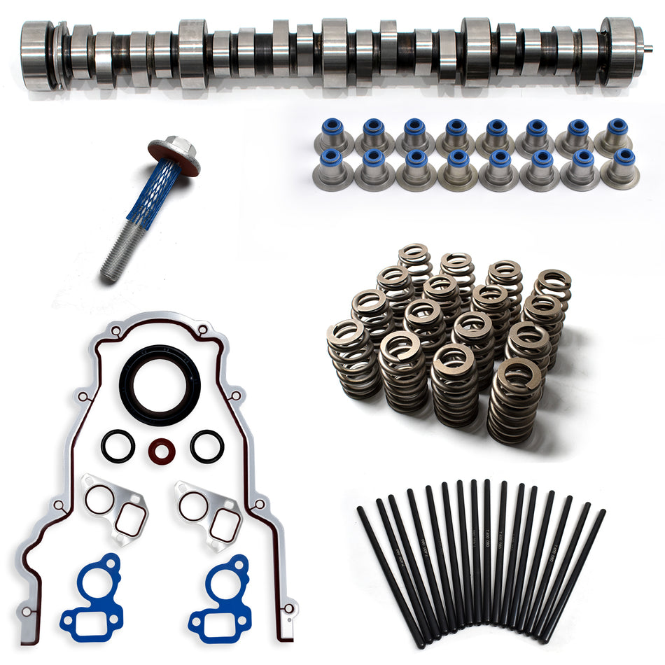 BTSCAR TLZKIT-016 Chevy GMC LS V8 Stage 3 Camshaft Kit with Valve Springs Pushrods Seals and Timing Gasket Main Overview