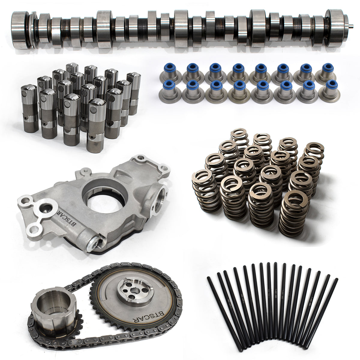BTSCAR TLZKIT-017 Chevy GMC LS V8 Stage 3 Camshaft Kit with Oil Pump Timing Chain Springs and Lifters Main Overview