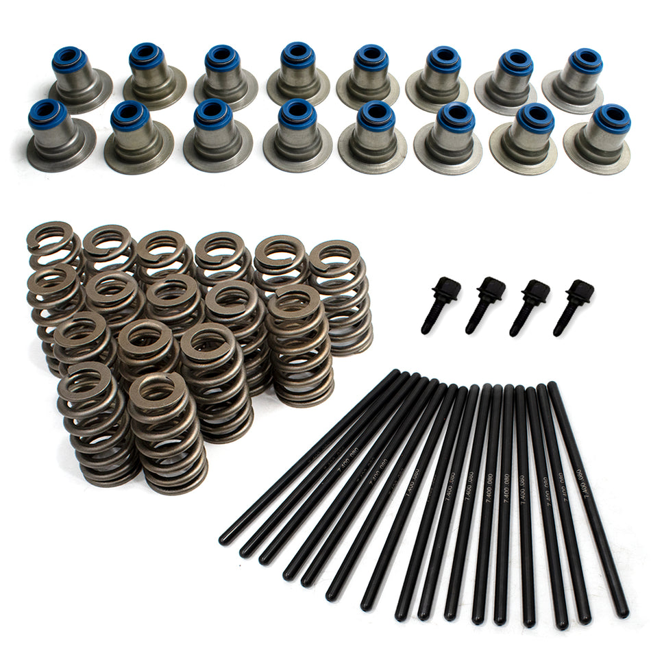 BTSCAR TLZKIT-018 Valve Springs Pushrods Blue Valve Stem Seals and Bolts Set