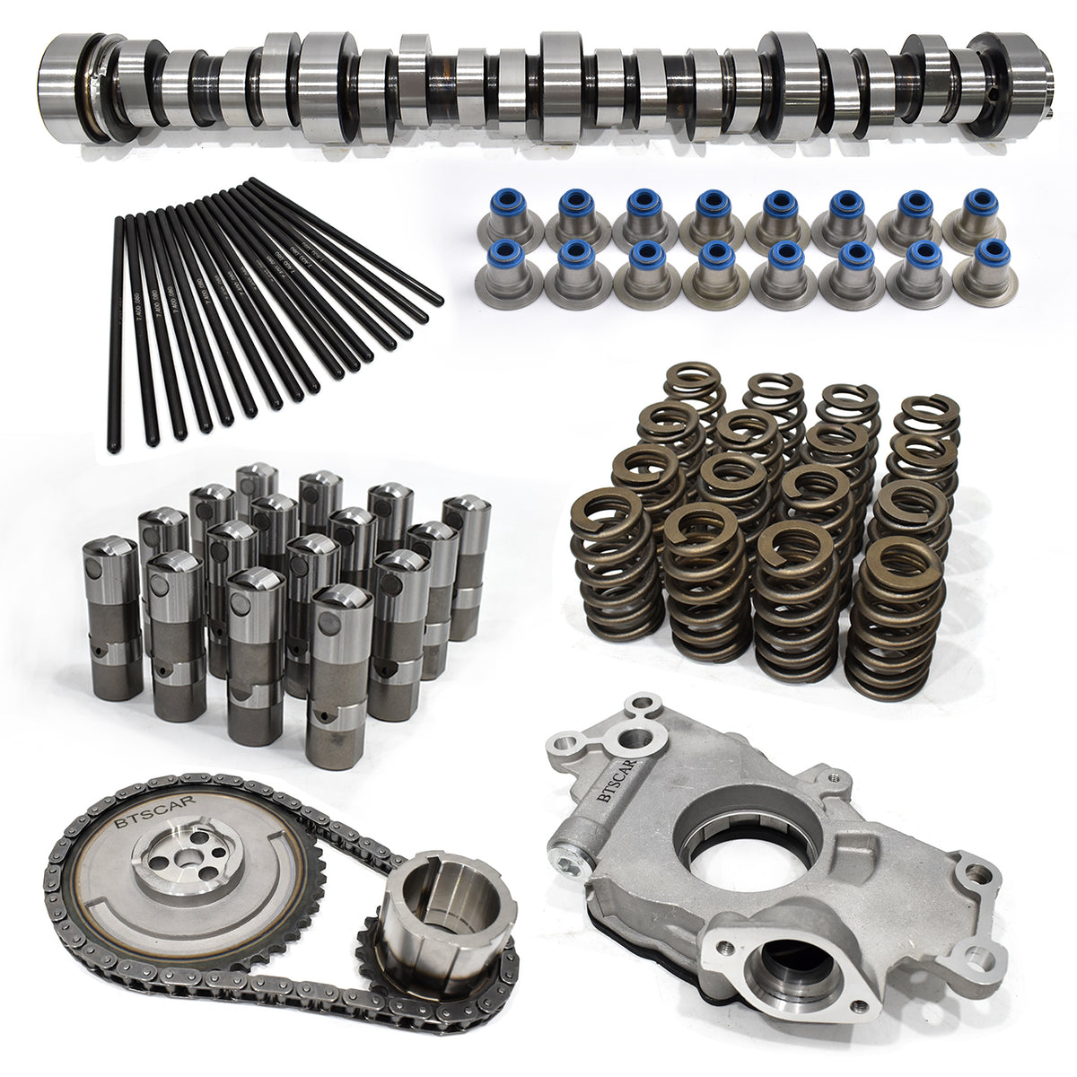 BTSCAR TLZKIT-022 Chevy GMC LS V8 Truck Camshaft Kit with Lifters Springs Pushrods and Oil Pump Main Overview