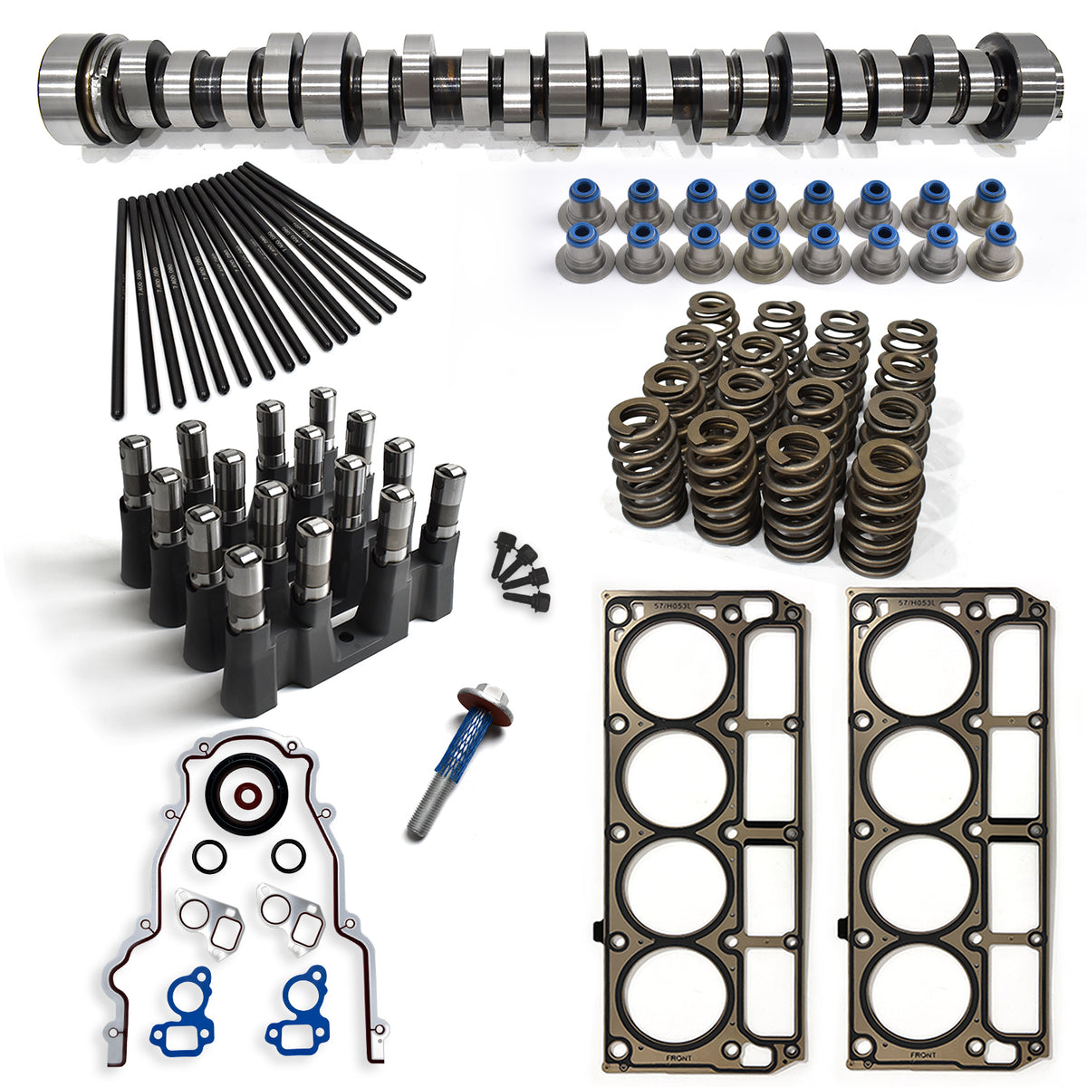 BTSCAR TLZKIT-023 Chevy GMC LS V8 Truck Camshaft Kit with Lifters Springs Pushrods and MLS Head Gaskets Main Overview