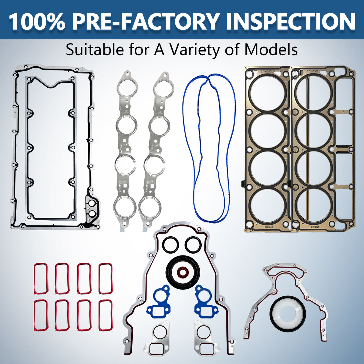 BTSCAR TLZKIT-024 100% Pre-Factory Inspection Engine Overhaul Gaskets Set with MLS Head and Manifold Gaskets