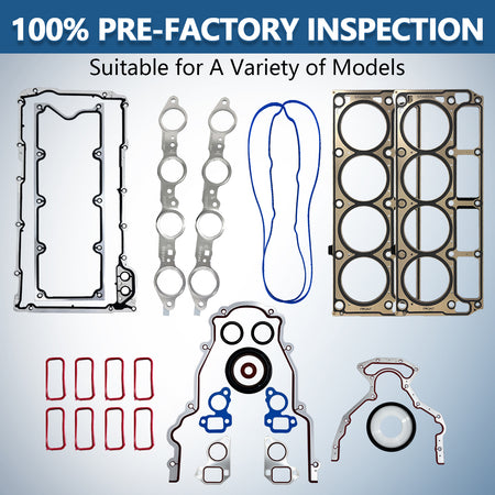 BTSCAR TLZKIT-024 100% Pre-Factory Inspection Engine Overhaul Gaskets Set with MLS Head and Manifold Gaskets