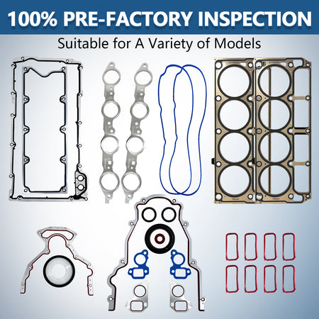 BTSCAR TLZKIT-025-1 100% Pre-Factory Inspection Engine Overhaul Gaskets Set Detail with MLS Head Gaskets