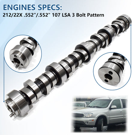 BTSCAR TLZKIT-025-1 Truck Camshaft Specifications with 552 Lift 212/22X Duration 107 LSA Detail