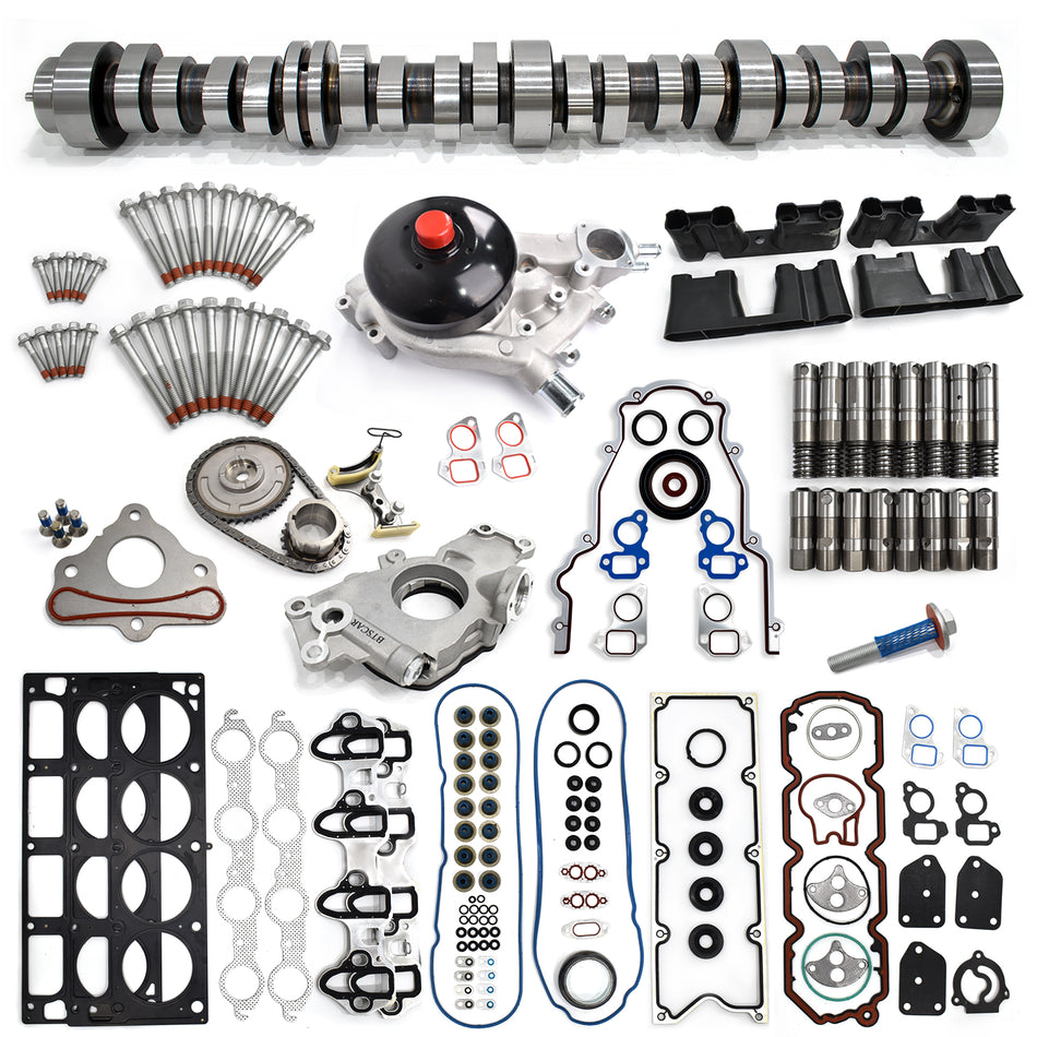 BTSCAR TLZKIT-027-1 Chevy GMC 5.3L V8 AFM DOD Camshaft Kit with Lifters Water Pump Oil Pump Timing Chain and Head Gaskets Main Overview