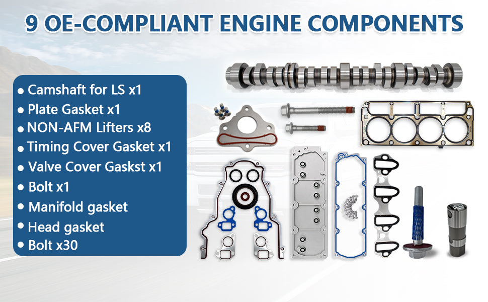 2005-2014 Chevy GMC 5.3L V8 AFM/DOD Delete Cam Kit w/ Lifters, Head Gaskets, Bolts & Thrust Plate