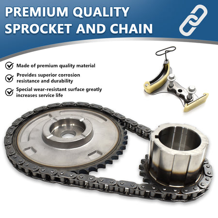 Btscar TLZKIT-030 premium quality timing sprocket, chain, and tensioner for stable Chevy GMC 5.3L engine performance.