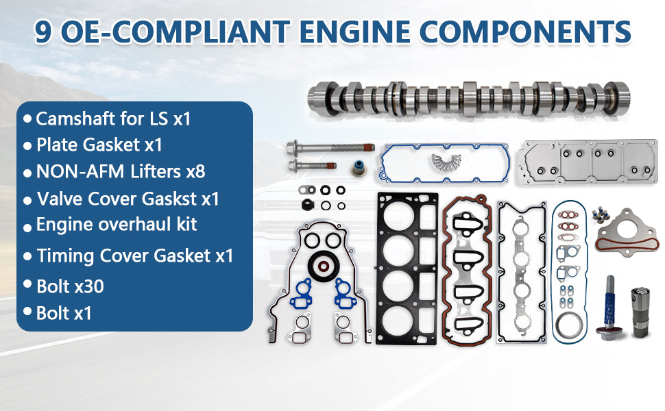 2005-2014 Chevy GMC 5.3L V8 AFM/DOD Delete Cam Kit w/ Lifters, Head Gaskets, Bolts & Valley Cover