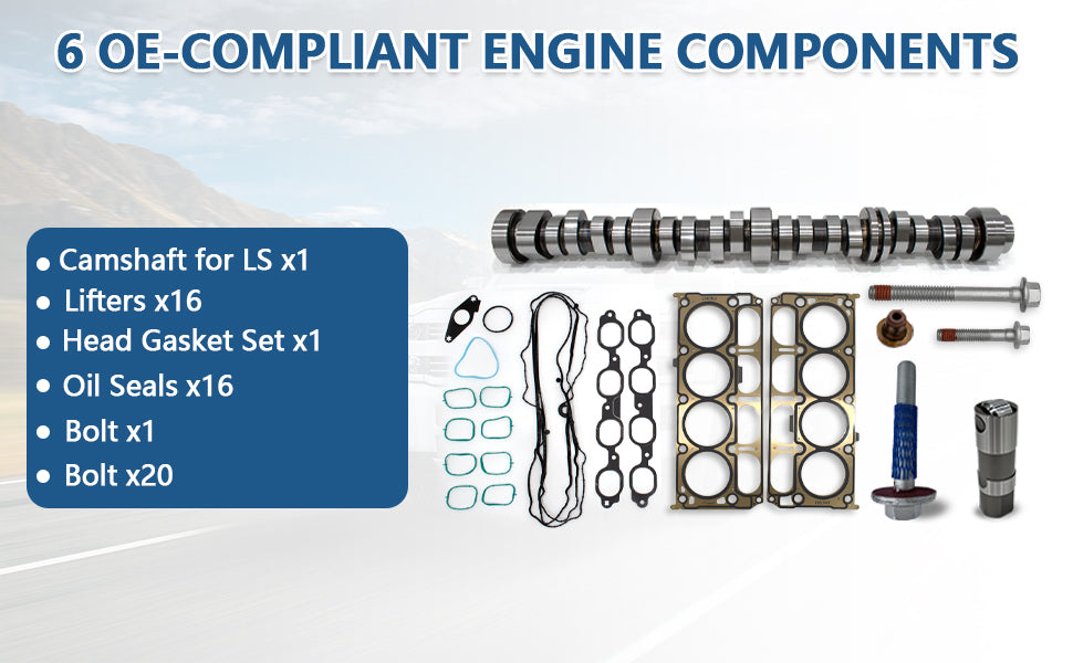 2014-2021 Chevy GMC 5.3L V8 Gen V (L83) Non-AFM Camshaft Overhaul Kit w/ Lifters, Head Gaskets & Bolts