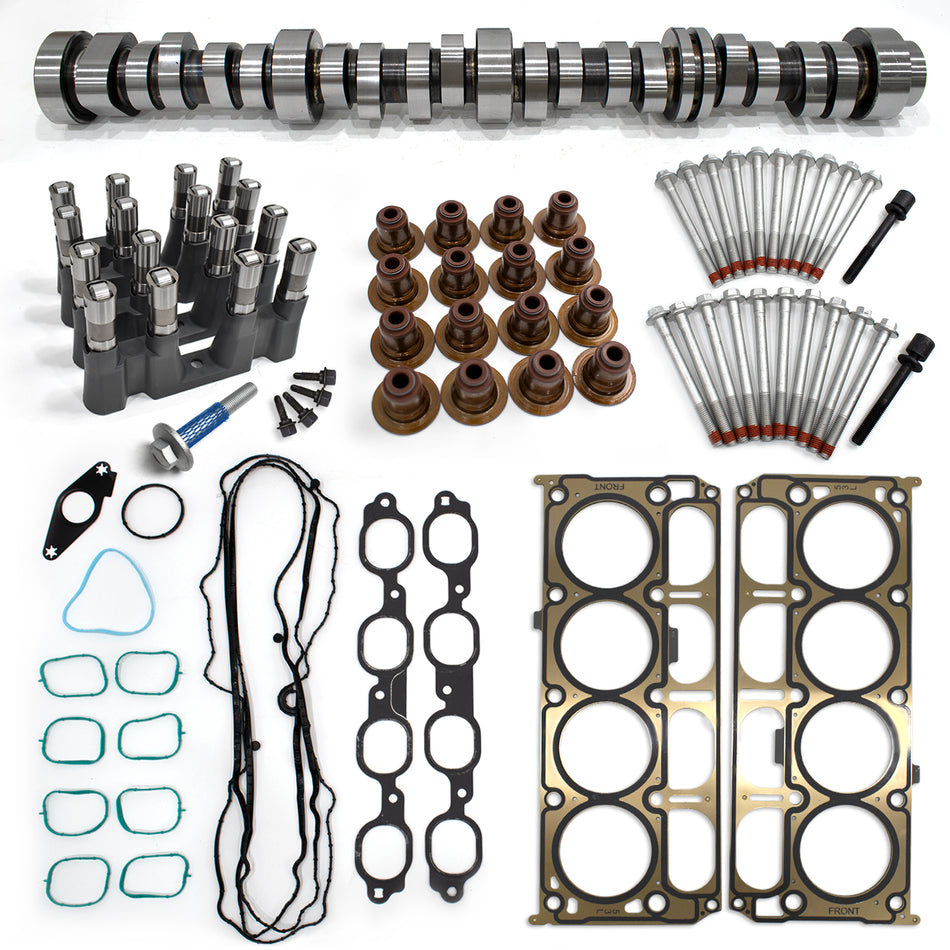 Btscar TLZKIT-033 2014-2021 Chevy GMC 5.3L V8 Gen V L83 non-AFM camshaft overhaul kit with lifters and head gaskets.