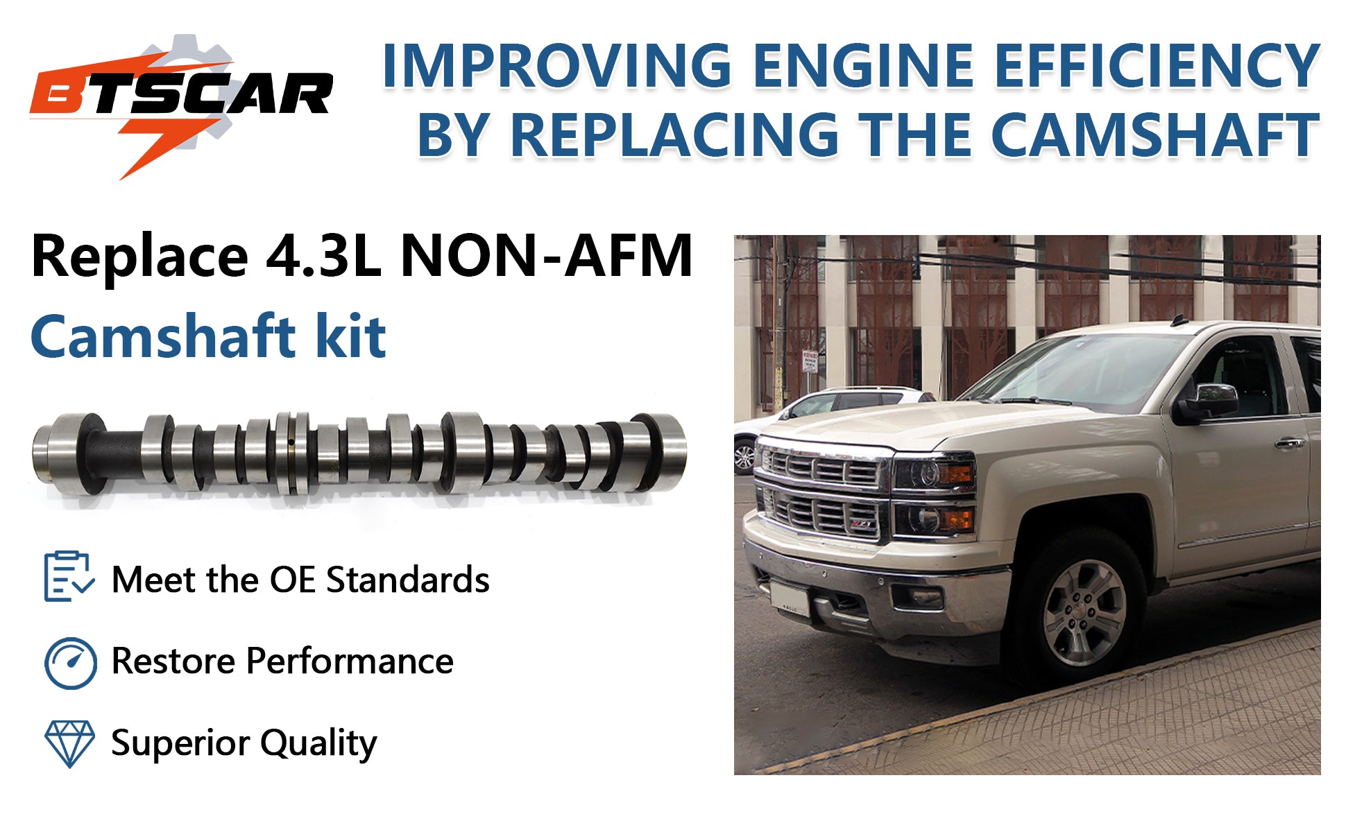 2014-2017 Chevy GMC 4.3L V6 LV3 Non-AFM Camshaft Kit w/ Lifters, Head Gaskets & Bolts