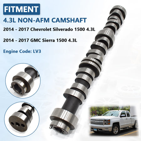 Btscar TLZKIT-036 non-AFM camshaft fitment list compatible with 2014-2017 Chevy Silverado and GMC Sierra 1500 4.3L LV3 engine.