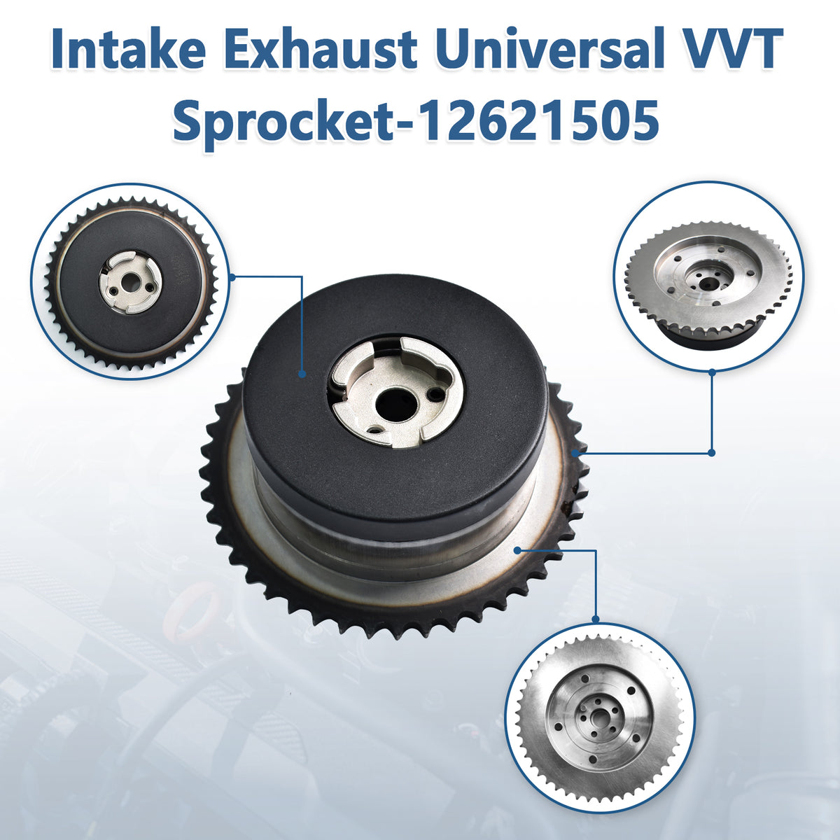Btscar TLZKIT-038 intake and exhaust universal VVT sprockets replacing OE 12621505 for reliable timing on GM 2.4L Ecotec engines.