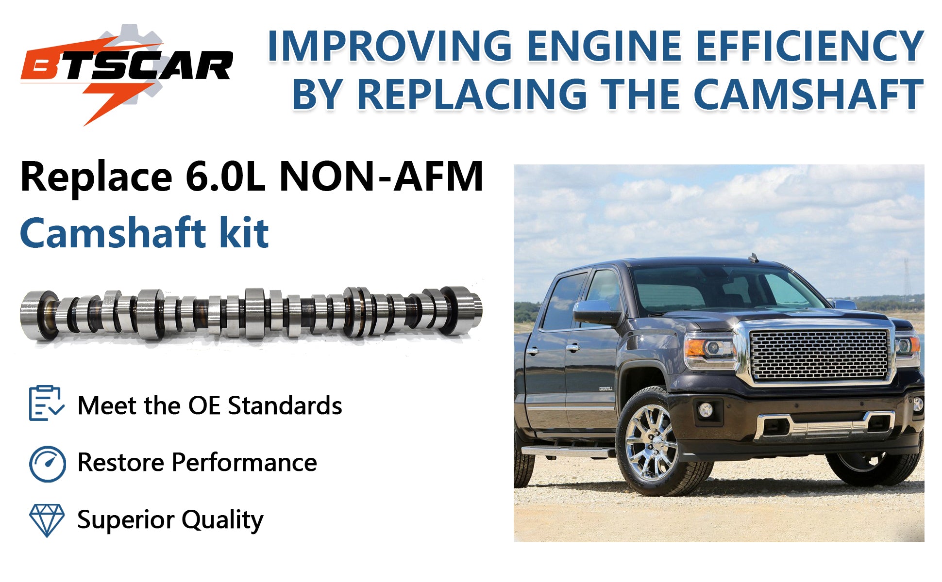 2011-2020 Chevy GMC 6.0L V8 Non-AFM Camshaft Overhaul Kit w/ Lifters, Head Gaskets & Bolts (For 2500/3500 HD Trucks)