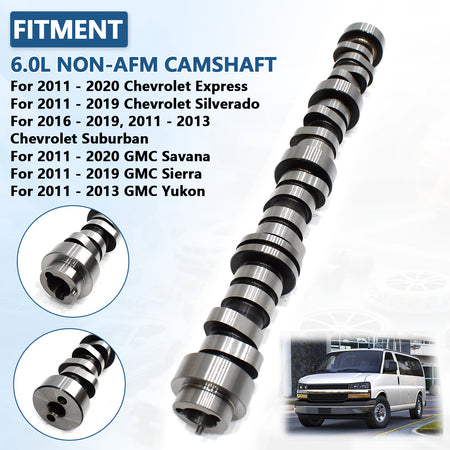 Btscar TLZKIT-070 non-AFM camshaft kit fitment list compatible with 2011-2020 Chevy Silverado, Express, and GMC Sierra 6.0L V8.