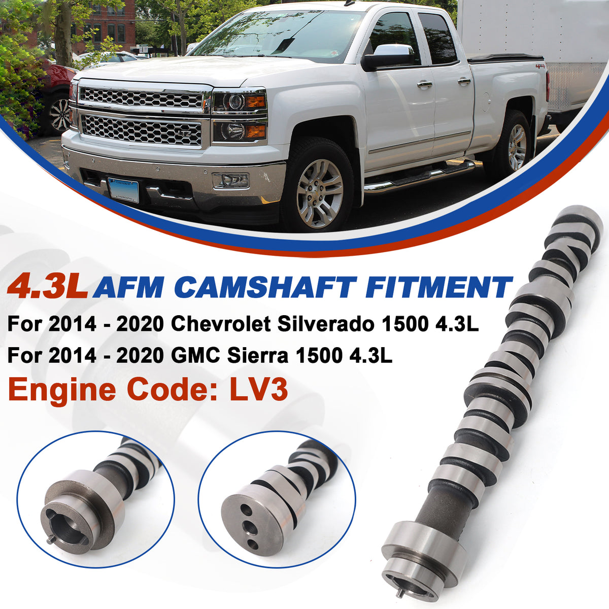 Vehicle fitment guide for Btscar TLZKIT-075 AFM Camshaft GM 4.3L LV3 Engine Chevy Silverado 1500
