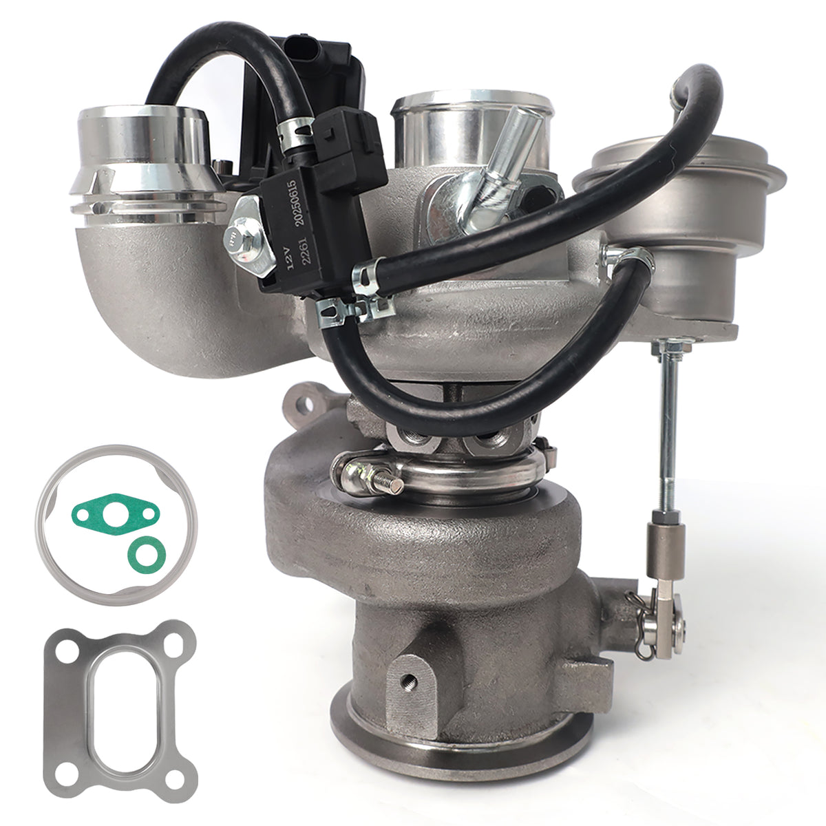 Btscar WLZY-002 complete 1.5L turbocharger assembly with actuator, solenoid, and gaskets for Chevy Equinox and GMC Terrain.