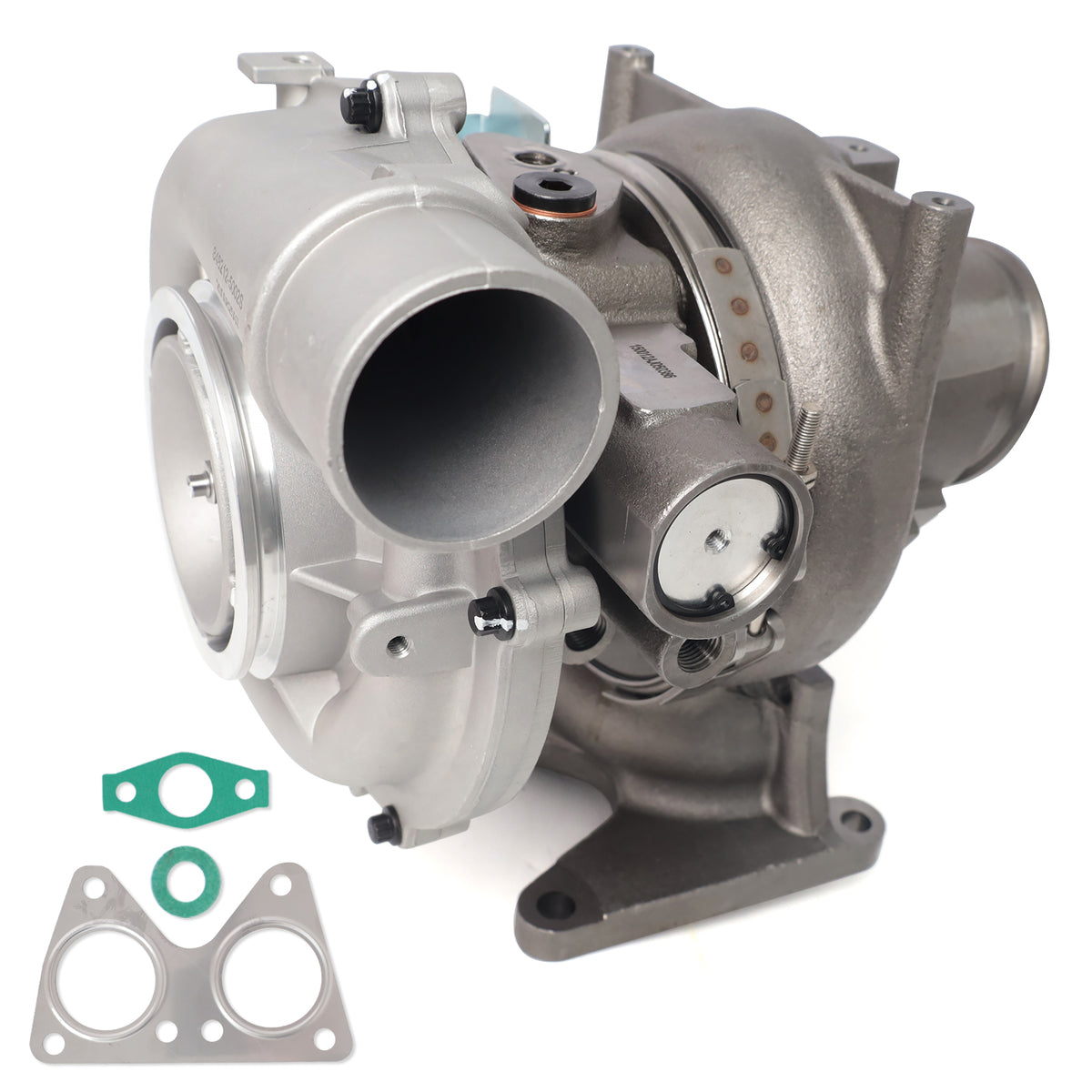 Btscar WLZY-003 VGT turbocharger assembly with installation gaskets for 2011-2016 Chevy GMC 6.6L LML Duramax diesel engines.