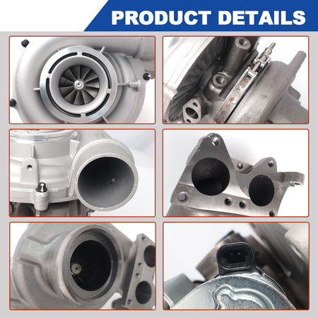 Btscar WLZY-003 VGT turbocharger assembly detailed close-up views for 2011-2016 Chevy GMC 6.6L LML Duramax.