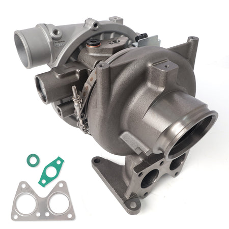 Btscar WLZY-003 VGT turbocharger exhaust housing side view for 2011-2016 Chevy GMC 6.6L LML Duramax.