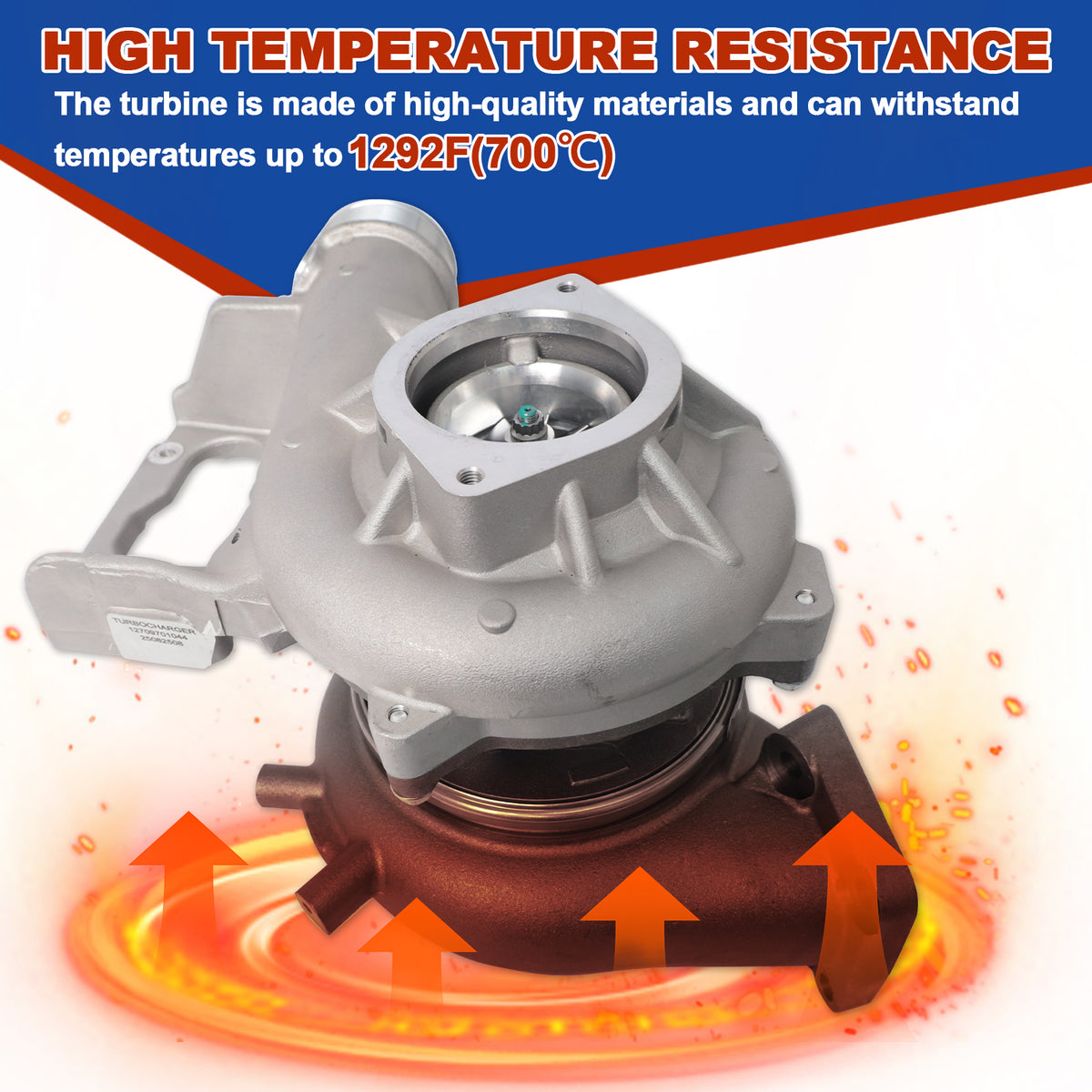 Btscar WLZY-004 high temperature resistant turbocharger replacement for 2017-2021 Chevy Silverado GMC Sierra 2500HD 3500HD 6.6L L5P Duramax diesel.