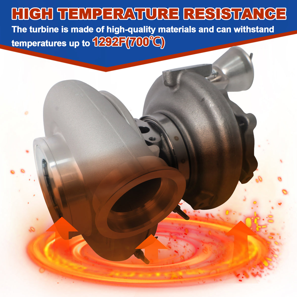 Btscar WLZY-010 high-temperature resistant turbocharger withstanding up to 700 degrees Celsius for Freightliner Cascadia DD15 14.8L.