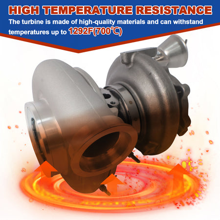 Btscar WLZY-010 high-temperature resistant turbocharger withstanding up to 700 degrees Celsius for Freightliner Cascadia DD15 14.8L.