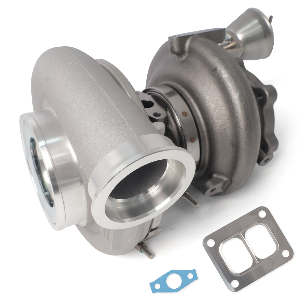 Btscar WLZY-010 14.8L Detroit Diesel DD15 turbocharger compressor housing inlet and installation gaskets for Freightliner Cascadia.