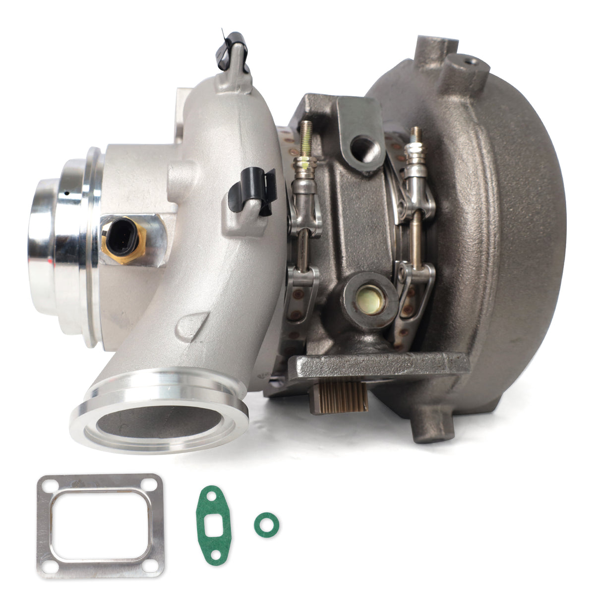 Btscar WLZY-012 HE400VG turbocharger rear view showing VGT mechanism for Cummins X15 15.0L engine.