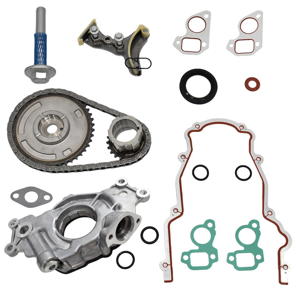 Complete Btscar YBKIT-002 M295HV Oil Pump and Timing Chain Kit for GM LS1 LS2 LS3 Engine