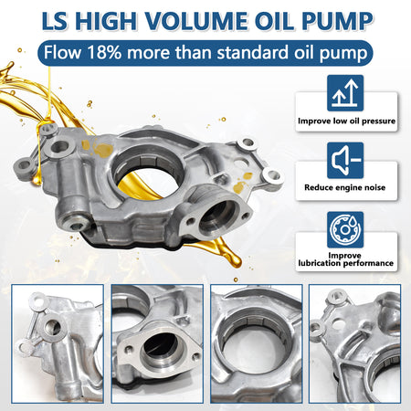 Btscar YBKIT-002 M295HV High Volume Oil Pump 18 percent more flow for GM LS V8 Engine Chevy GMC