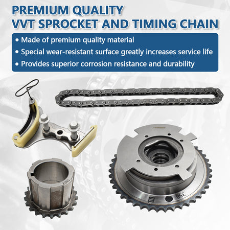 Btscar YBKIT-003 Premium VVT Timing Chain Sprockets and Tensioner for GM LS V8 Engine