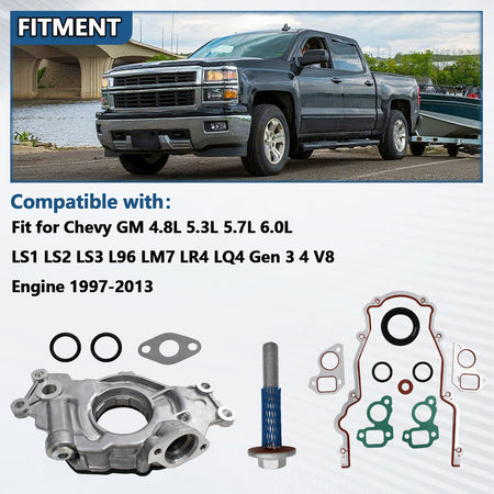 Comprehensive fitment list for Btscar YBKIT-004 Oil Pump Kit Chevy GMC Pontiac LS V8 Engine